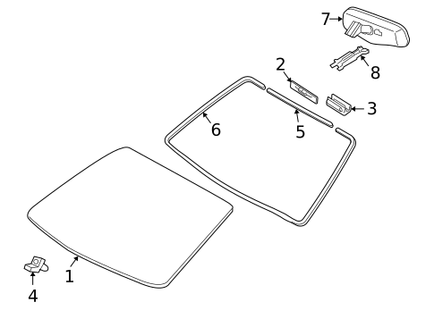 Glass - Windshield for 2004 Toyota Solara #0