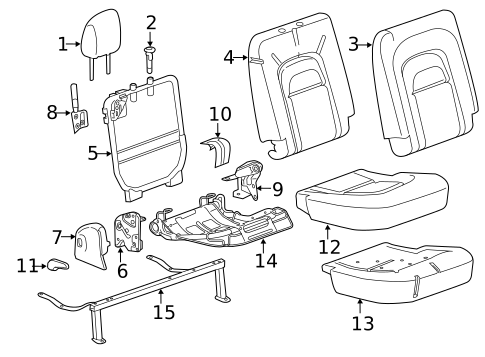 Rear Seat Components for 2017 GMC Canyon #1