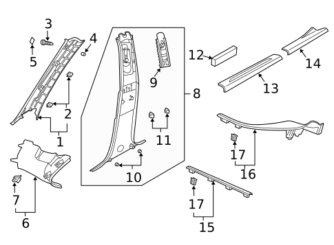 Interior Trim - Pillars for 2008 Saab 9-3 #0