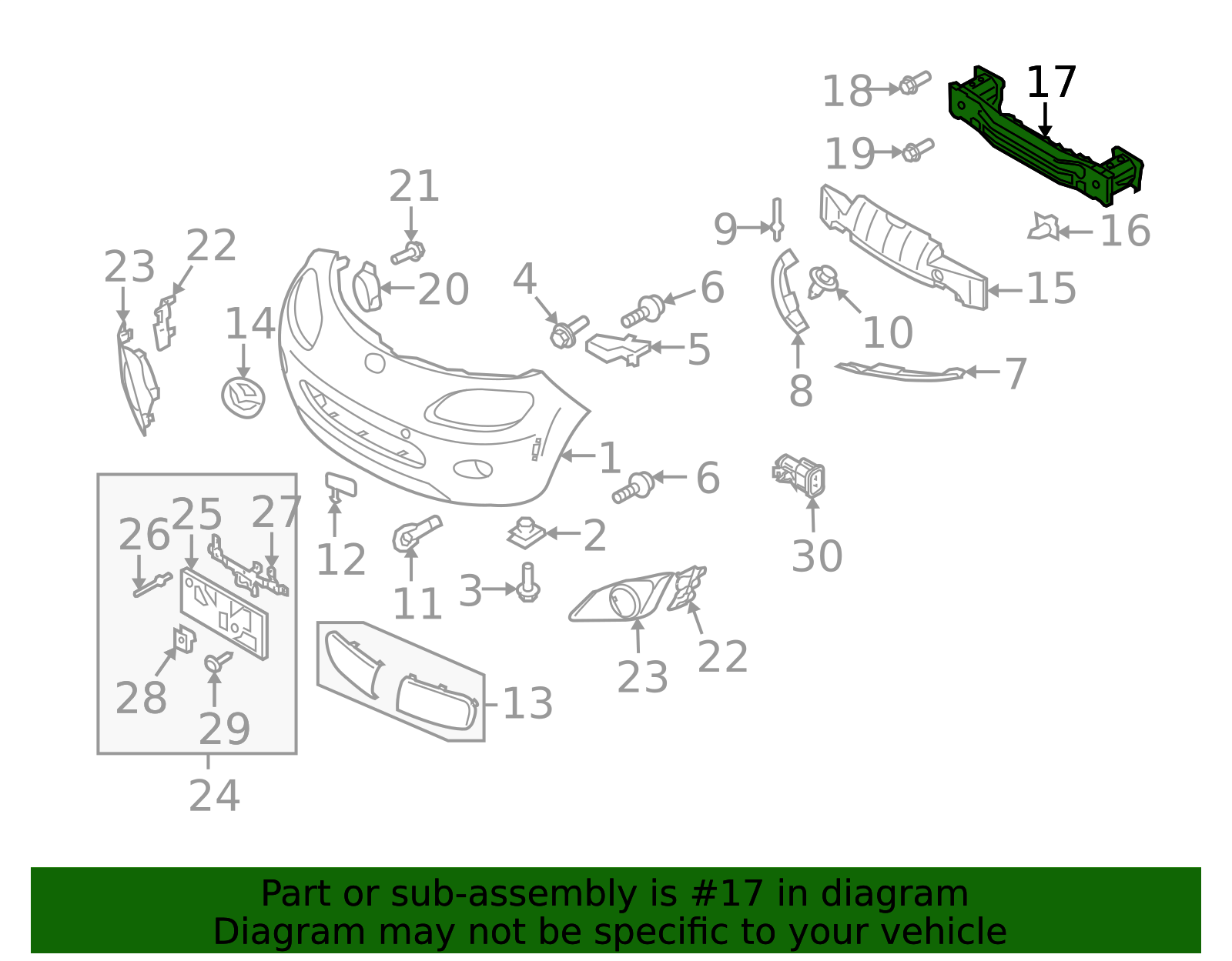 NE51-50-070C - Bumper Cover Reinforcement Beam - 2006-2015 Mazda