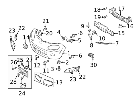 Bumper & Components - Front for 2010 Mazda MX-5 Miata #0