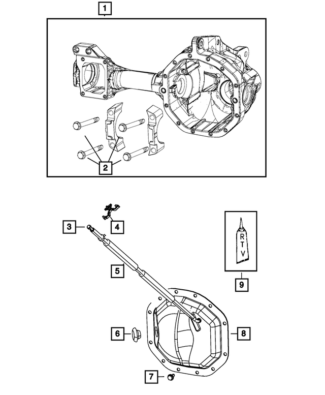 HFV00516AB - Front Axle; Corporate 205 MM Heavy Duty; Differential and Drive Line: Fuel And Vapor Hose for Mopar Image