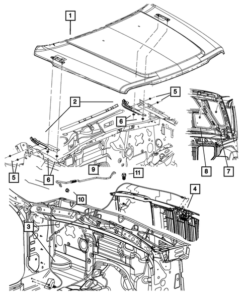 Hood and Hood Release for 2010 Jeep Liberty #0