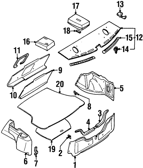 Interior Trim - Rear Body for 1996 Nissan Altima #0