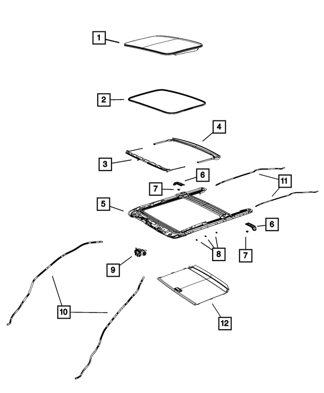 5183177AA - Body Sheet Metal Except Doors: Sunroof Frame Bracket for Mopar Image