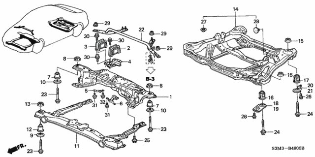 Cross Beam for 2001 Acura CL #0