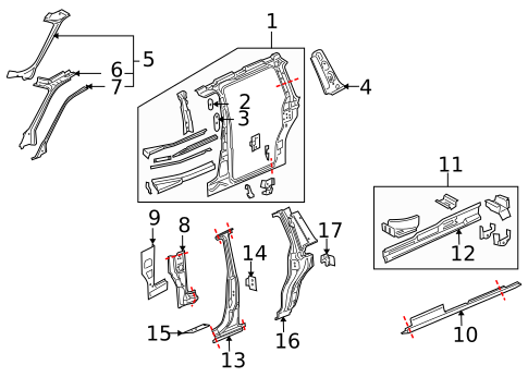 Lock Pillar for 2007 Buick Terraza #0