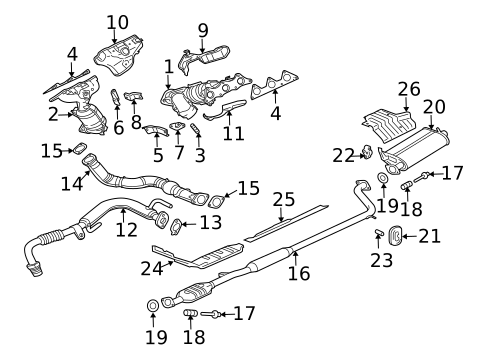 Exhaust Components for 2004 Mitsubishi Endeavor #0