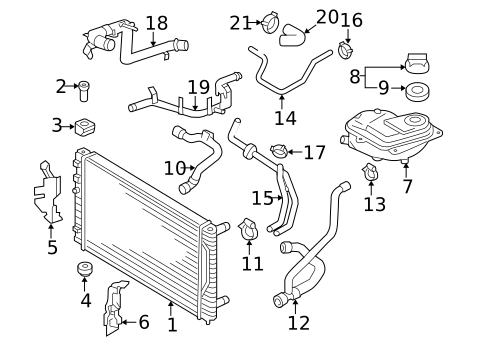 Radiator & Components for 2004 Volkswagen Passat #0