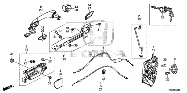 Front Door Locks - Outer Handle for 2015 Honda Accord #0