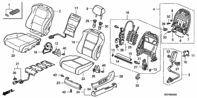 Front Seat (L.) for 2008 Acura TL #0