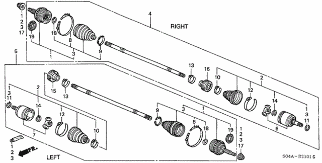 Driveshaft (2) for 2000 Honda Civic #0