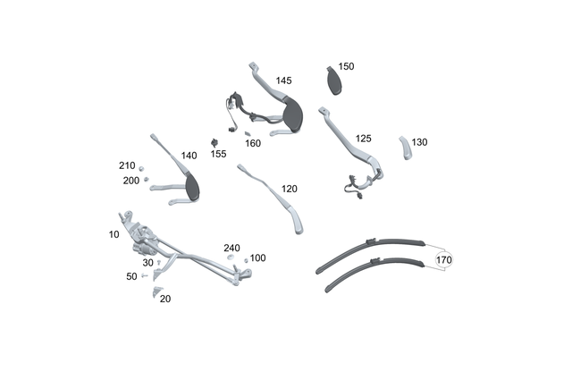2138205204 - Electrical System: Wiper System for Mercedes-Benz: C350e, C400, C43 AMG, C450 AMG, C63 AMG, C63 AMG S, CLS450, CLS53 AMG, E300, E350, E400, E43 AMG, E450, E53 AMG, E63 AMG S Image image