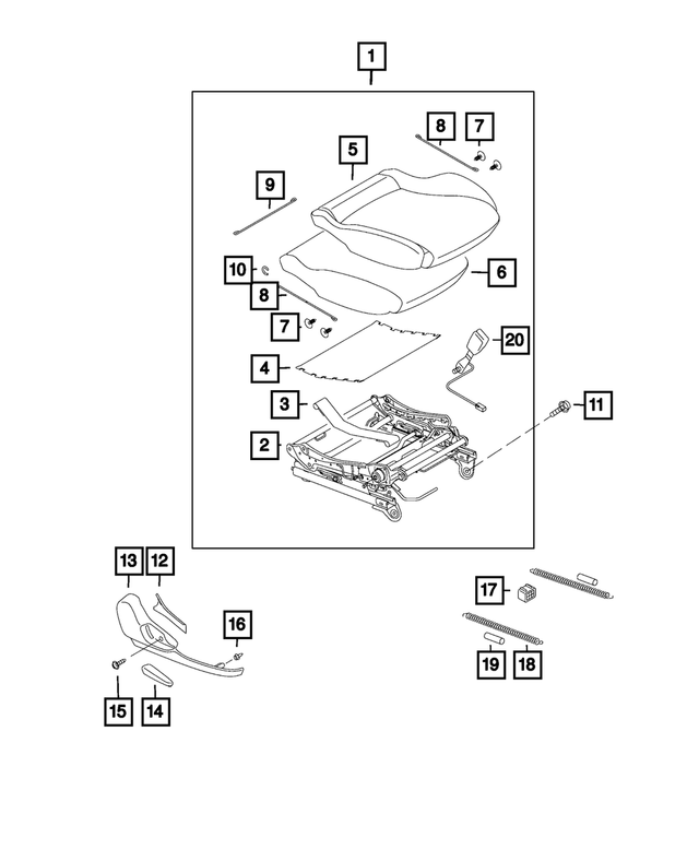 68355525AA - Interior Trim: Front Seat Support for Mopar Image