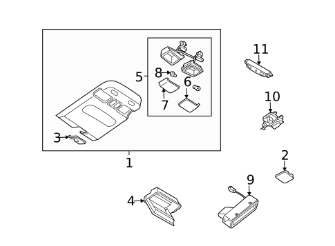 Overhead Console for 2001 INFINITI QX4 #0