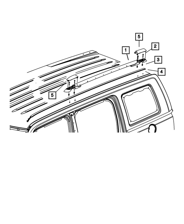 5116370AC - Body Sheet Metal Except Doors: Roof Rack Side Rail, Right for Mopar Image