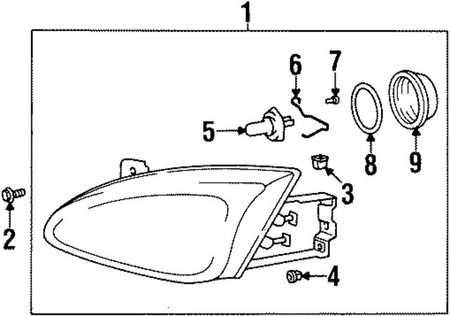1999  1999 Hyundai Headlight Assembly 9210229550