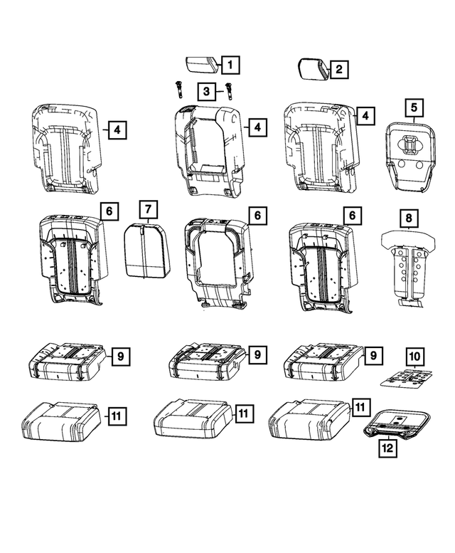 7HZ61VA6AC - : Rear Seat Cushion Cover, Left for Mopar Image