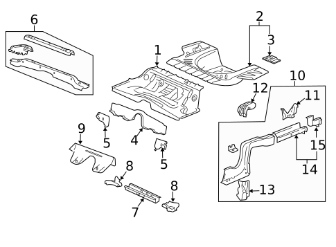 Rear Floor & Rails for 2008 Cadillac CTS #0
