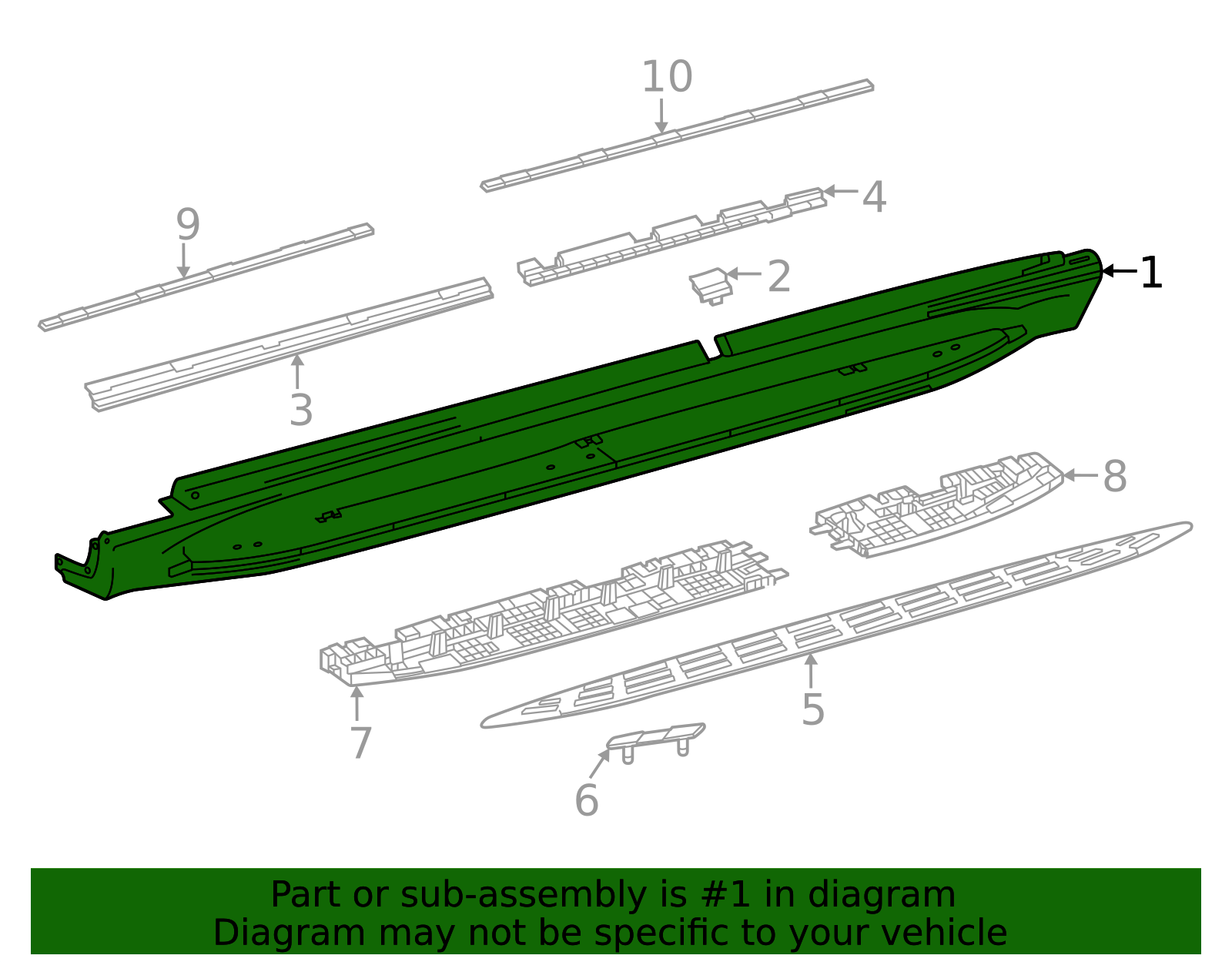 Genuine OEM Running Board | 167-698-16-01 | Fits Select 2020