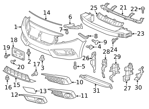 Bumper & Components - Front for 2018 Honda Civic #0