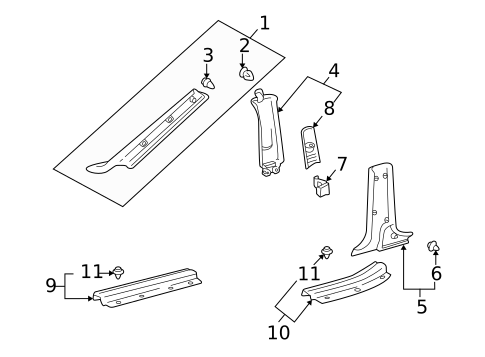 Interior Trim - Pillars for 2006 Lexus LS430 #0