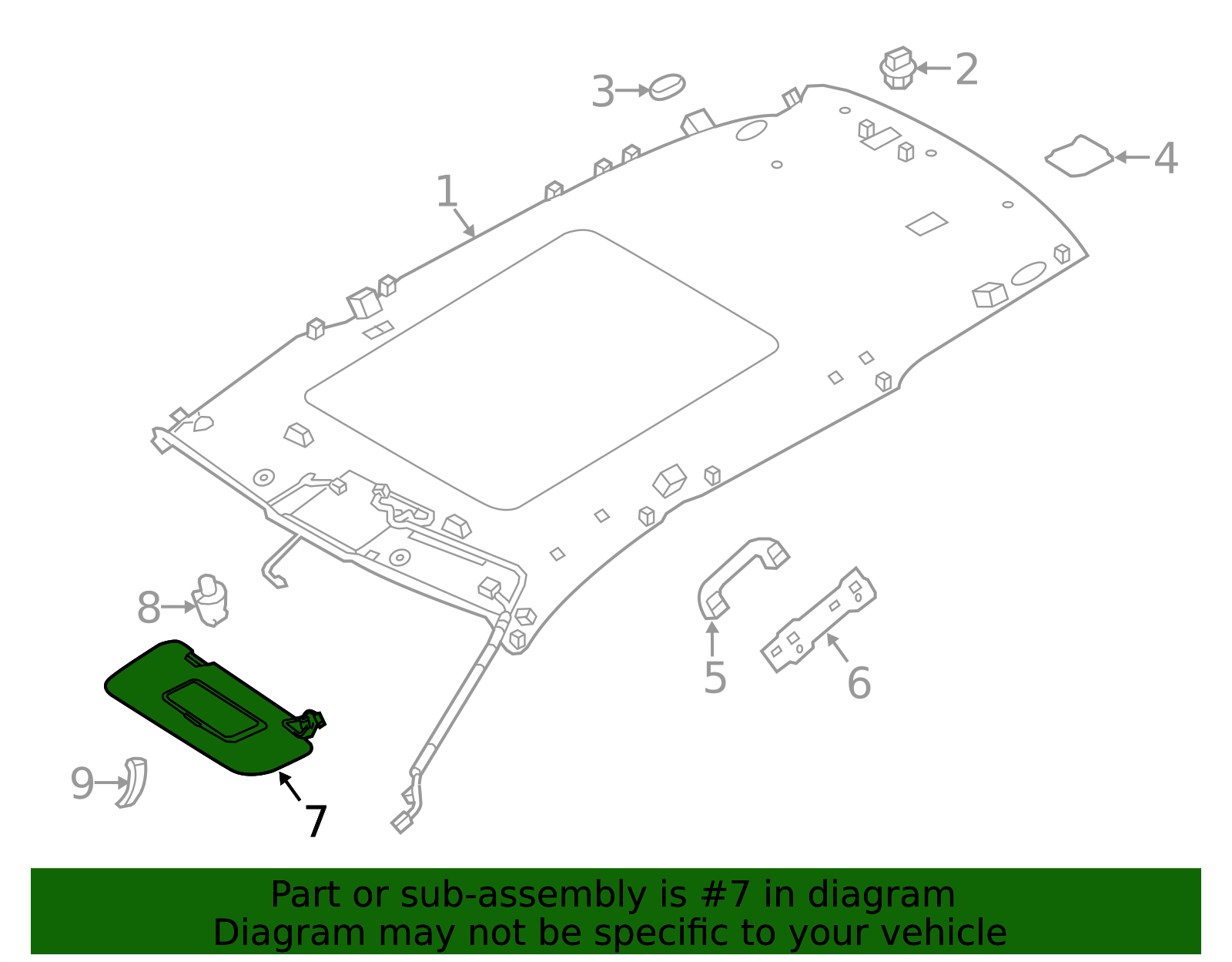 Genuine Sun-Visor - 96401-4BA3E | NissanParts.cc | Nissan Parts Store