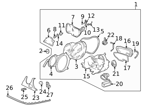 Headlamp Components for 1998 Mercedes-Benz E300 #0