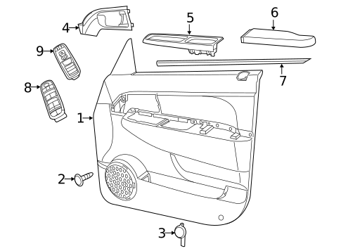 Interior Trim - Front Door for 2012 Jeep Liberty #0
