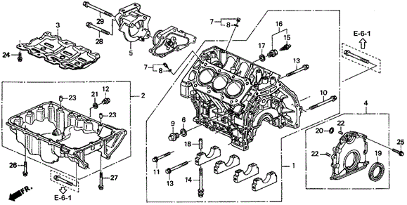 Cylinder Block - Oil Pan (2) for 1999 Acura CL #0