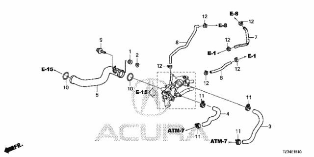 Water Hose (1) for 2019 Acura TLX #0