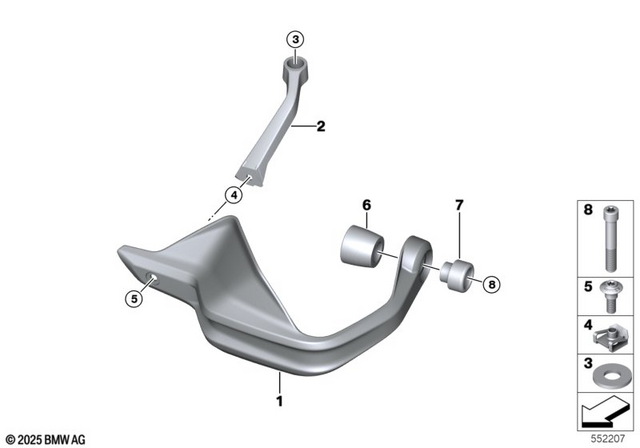 46638523432 - Steering: Hand Protector Right - Schwarz for BMW-Motorrad Image