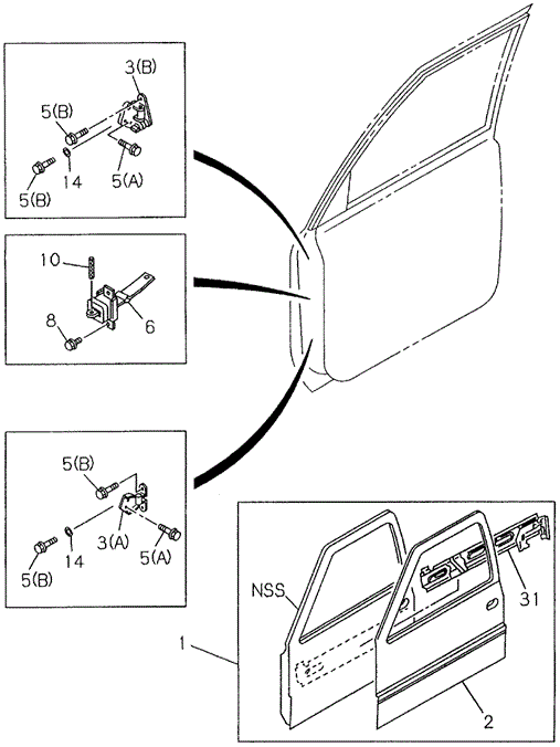 Front Door for 1997 Honda Passport #0