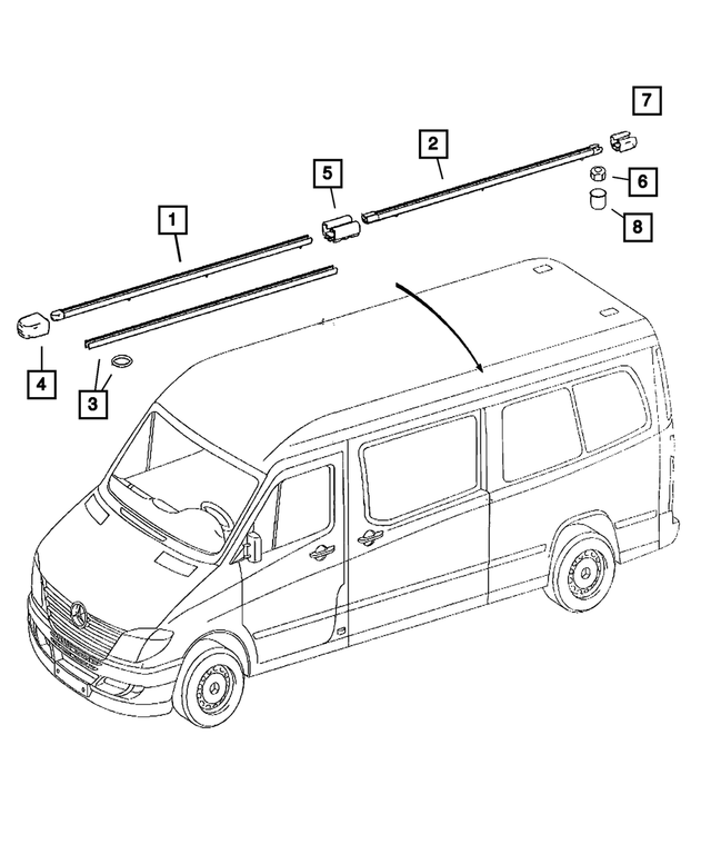 68017896AA - : Roof Rail for Mopar Image