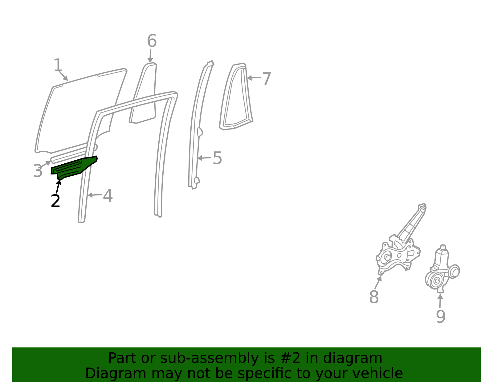 2008-2021 Toyota Land Cruiser Window Regulator Rail 69906-0C020 ...