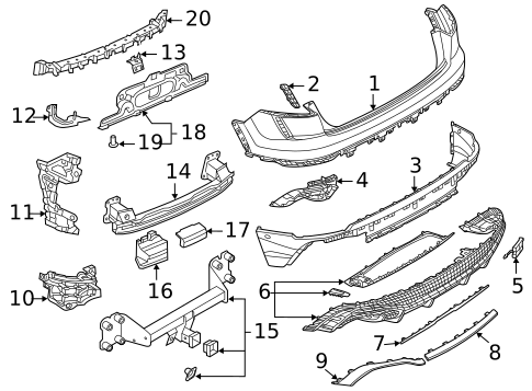 Bumper & Components - Rear for 2020 Audi RS Q8 #0