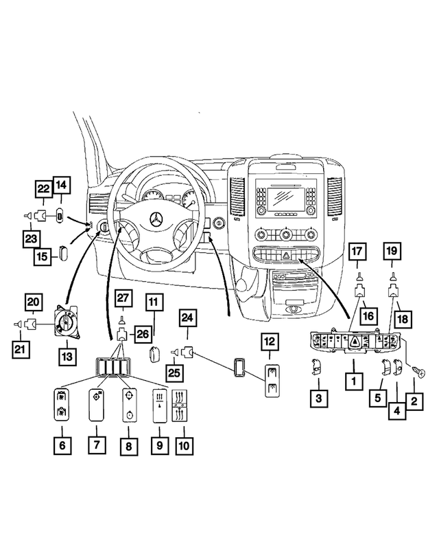 68054523AA - Electrical: Hazard Warning Switch for Mopar Image
