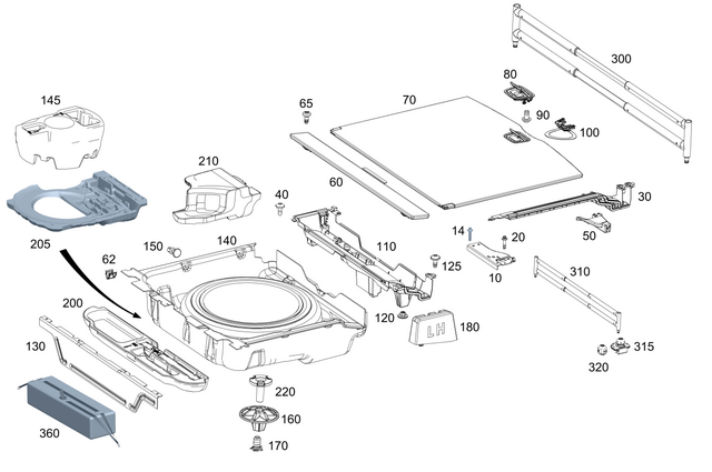 211846006264 - Covering and Lining: Frame for Mercedes-Benz: 180A, 180b, 220a, 300C, 300CD, 350SD, A220, AMG GT 43, AMG GT 53, AMG GT 63, AMG GT 63 S, AMG GT 63 S E Performance, B Electric Drive, B250e, C300, C350, C43 AMG, C63 AMG S E Performance, CLA250, CLS450, CLS53 AMG, E320, E350, E500, E53 AMG, E55 AMG, E63 AMG, E63 AMG S, EQB 250+, EQB 300, EQB 350, GL320, GL350, GL450, GL550, GL63 AMG, GLA250, GLA35 AMG, GLA45 AMG, GLB250, GLB35 AMG, GLC300, GLC43 AMG, GLC63 AMG, GLC63 AMG S, GLE300d, GLE350, GLE400, GLE43 AMG, GLE450, GLE450 AMG, GLE53 AMG, GLE580, GLE63 AMG, GLE63 AMG S, GLS350d, GLS450, GLS550, GLS580, GLS63 AMG, Maybach GLS600, Maybach S580, Maybach S680, ML250, ML320, ML350, ML400, ML450, ML500, ML550, ML63 AMG, S500, S580, S580e, S63 AMG E Performance Image