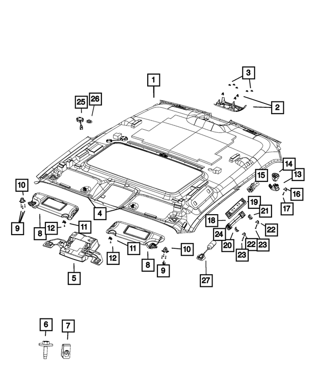 6KA87DX9AD - Interior Trim: Headliner for Mopar Image image