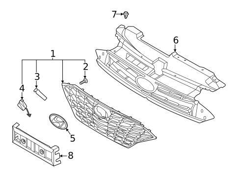 Grille & Components for 2023 Hyundai Sonata #0