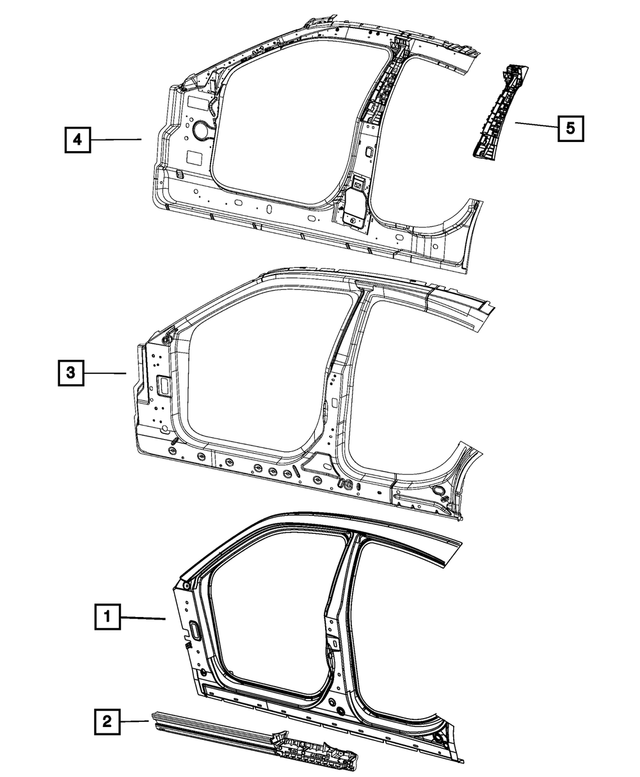 68476502AF - Body Sheet Metal Except Doors: Body Side Aperture Outer Panel, Right for Mopar Image