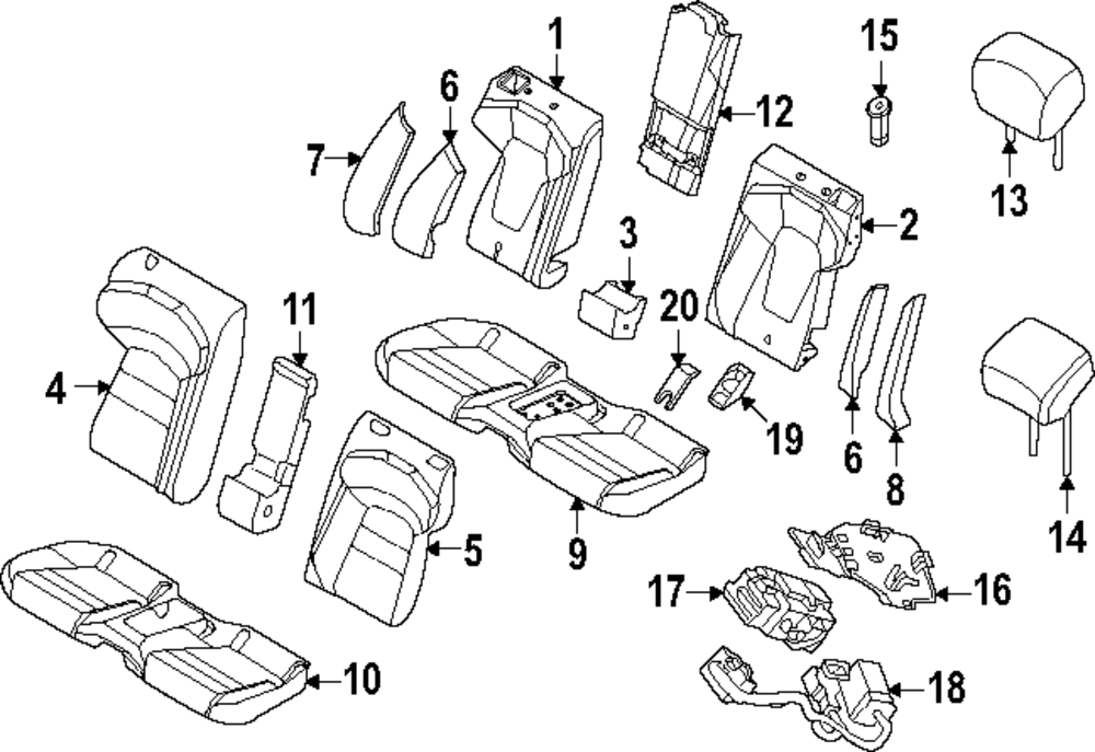 Headrest - Porsche (9J1-885-901-AB-BI0)