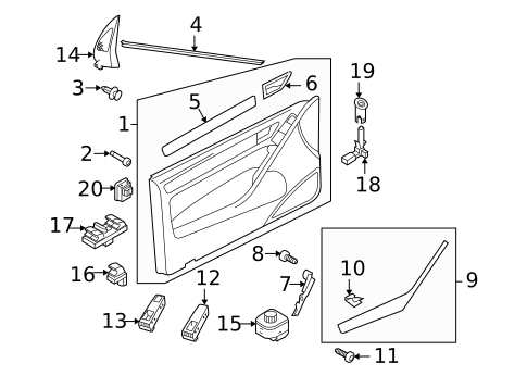 Interior Trim - Rear Door for 2012 Volkswagen Golf R #1