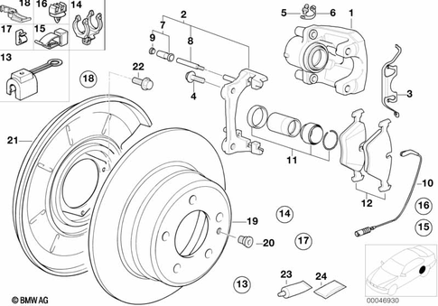 Rear Brake / Brake Pad / Wear Sensor for 1992 BMW 325is #0