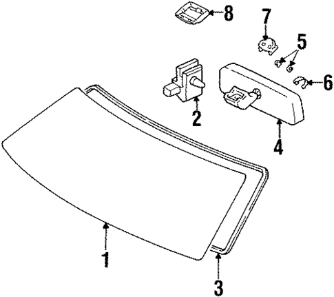 Glass - Windshield for 1999 Lexus SC300 #0