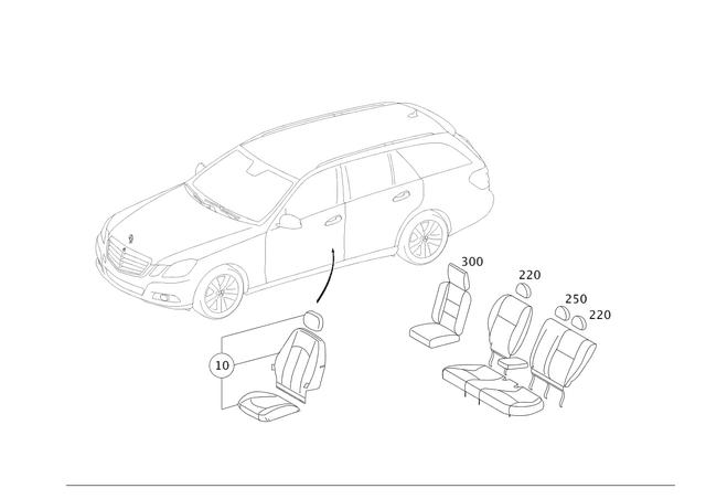 2129700988 - Seat Covers: Outer Cover, Headrest for Mercedes-Benz Image