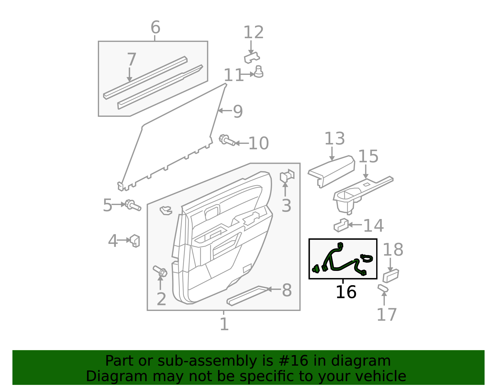 32759-SZA-A01 - Sub-Wire R Rear Door - 2009-2015 Honda Pilot | Honda ...