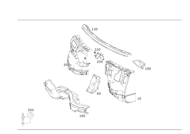 2046203900 - Front-End Assembly, Front Panel: Firewall for Mercedes-Benz: C250, C300, C350, C63 AMG, E550 Image image