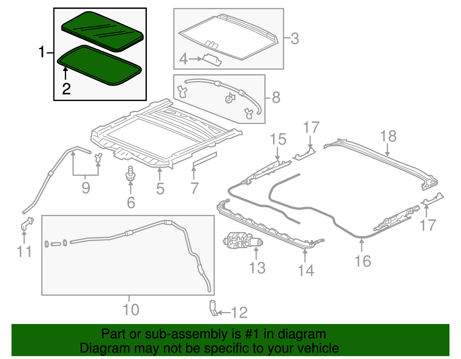 70200-TG7-A02 - 2016-2025 Honda - Glass Assembly Roof