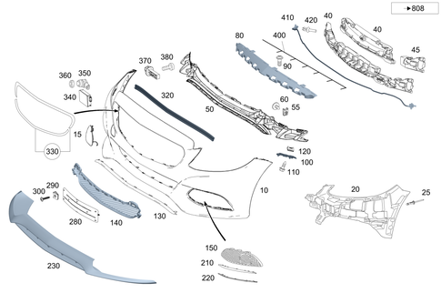 Front Bumper for 2016 Mercedes-Benz C450 AMG #0